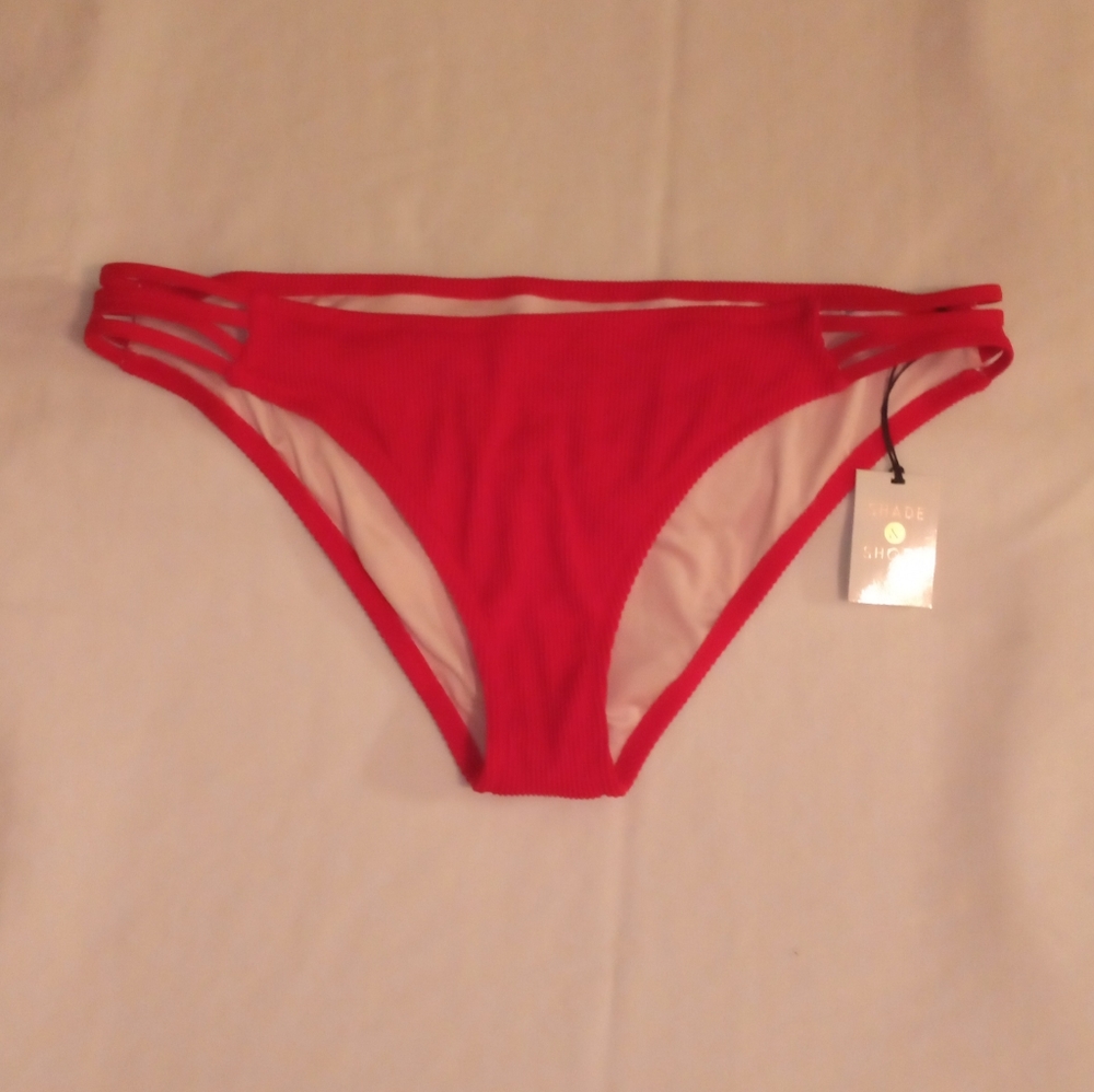 NWT Women's Shade & Shore Red Bikini Bottoms